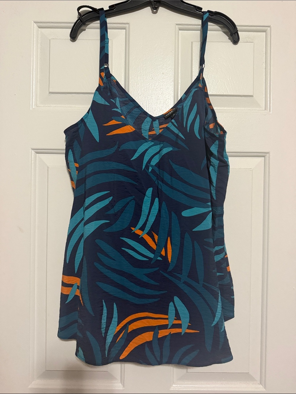 torrid Navy Teal & Orange Tropical V-Neck Cami